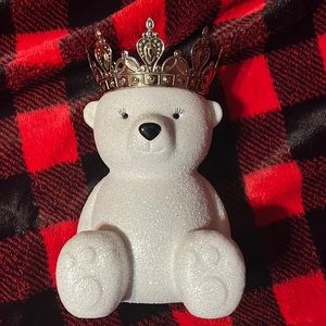 Bath & Body Works Glitter Bear with Crown Candle Holder